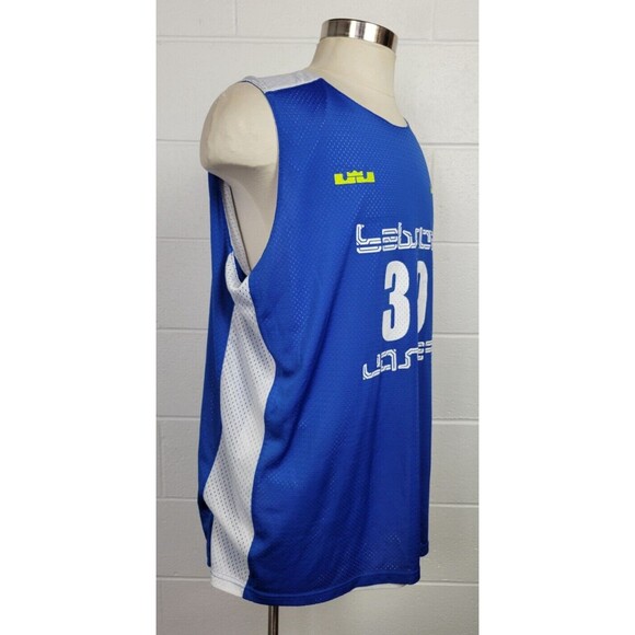 Nike Lebron James EYBL Reversible Basketball Jersey White Blue‎ XXLT - Picture 5 of 13